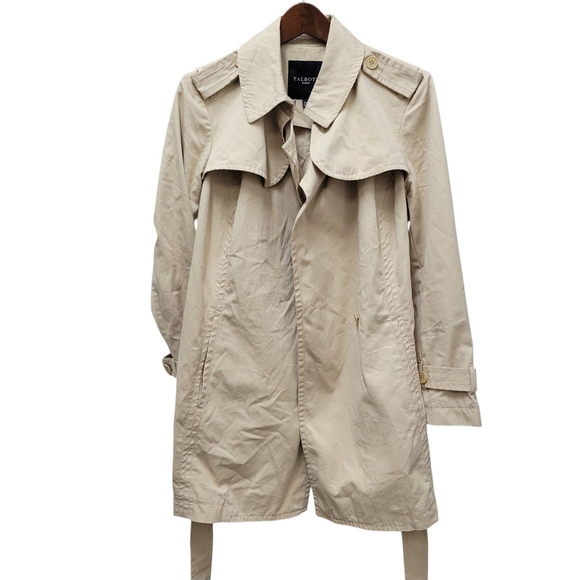 Talbots Women's Front Tie Long-Sleeves Center Vent Trench Coat Jacket Size 12 - Picture 8 of 14